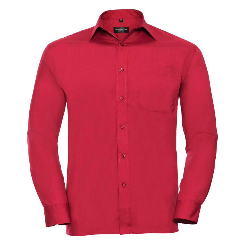 R934M-Mens LS PolyCotton Poplin Shirt